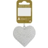 Weihnachts-Deko Herz zum Hängen aus Kunstoff 6,5 cm Weiß Glitter