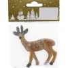 Weihnachts-Deko Hirschkitz aus Polyresin 8 cm x 7,5 cm Braun