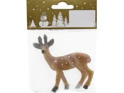 Weihnachts-Deko Hirschkitz aus Polyresin 8 cm x 7,5 cm Braun