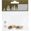 Weihnachts-Deko Holzschuhe 3 cm x 1,6 cm x 1,5 cm Natur