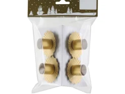 Weihnachts-Deko Kerzenhalter aus Metall Ø 6 cm Gold 4 Stück