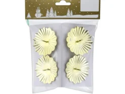 Weihnachts-Deko Kerzenhalter Blumenform aus Metall Ø 6 cm Gold 4 Stück