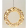 Weihnachts-Deko Kranz 20 LEDs Warmweiß Eisen 30 x 7 x 30 cm Gold
