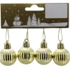 Weihnachts-Deko Kugeln aus Kunststoff 3 cm Gold 4 Stück