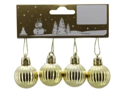Weihnachts-Deko Kugeln aus Kunststoff 3 cm Gold 4 Stück