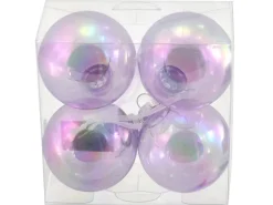 Weihnachts-Deko Kugeln zum Hängen aus Acryl Irisierend Ø 6 cm Weiß 4 Stück