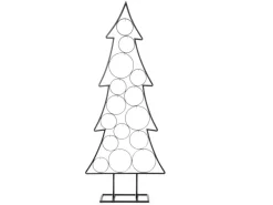 Weihnachts-Deko Kugelständer Tannenbaum aus Metall mit Haken 118 cm Schwarz