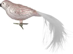 Weihnachts-Deko Kunststoffvögel mit Clip Rosa 2 Stück