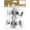 Weihnachtsdeko Metall-Kerzenhalter 5,5 cm Silber 4 Stück