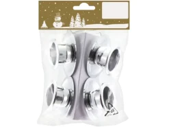 Weihnachtsdeko Metall-Kerzenhalter 5,5 cm Silber 4 Stück