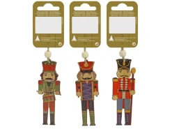 Weihnachts-Deko Nussknacker zum Hängen aus Holz 9 cm Bunt 3-fach Sortiert