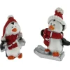 Weihnachts-Deko Pinguine aus Polyresin 4,7 cm Mehrfarbig 2-fach Sortiert