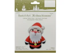 Weihnachts-Deko Santa zum Basteln aus Selbsthärtendem Ton 6 cm x 6 cm Rot-Weiß