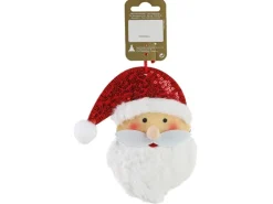 Weihnachts-Deko Santakopf zum Hängen aus Filz 12 cm x 14 cm Rot-Weiß