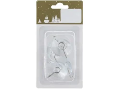 Weihnachts-Deko Saugnäpfemit Haken aus Kunststoff Ø 4,2 cm Transparent 6 Stück