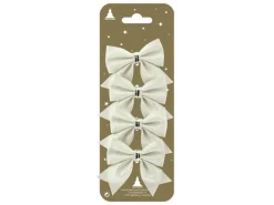 Weihnachts-Deko Schleifen aus Kunststoff 7 cm x 4,5 cm Weiß 4 Stück