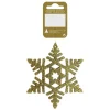Weihnachts-Deko Schneeflocke zum Hängen aus Kunststoff 10 cm Gold Glitter