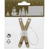 Weihnachts-Deko Ski aus Holz 3 cm x 7,4 cm x 0,5 cm Natur