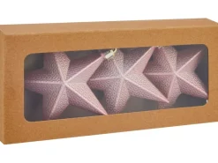 Weihnachts-Deko Stern Rosa 3 Stück