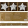 Weihnachts-Deko Sterne zum Hängen aus Kunststoff Ø 8 cm x 3 cm Silber 3 Stück