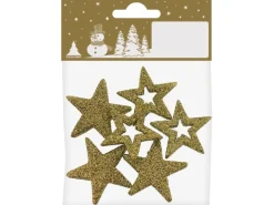 Weihnachtsdeko Sterne-Set 3,5 cm Gold 6 Stück