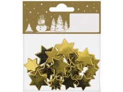 Weihnachtsdeko Sterne-Set aus Kunststoff Gold 24 Stück