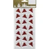 Weihnachts-Deko Sticker Santa-Mütze aus Kunststoff Weiß-Rot 21 Stück