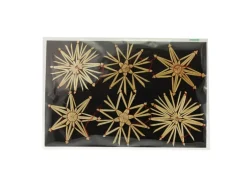 Weihnachtsdeko Strohsterne-Set im Beutel Ø 7 cm - 13 cm Natura 6 Stück