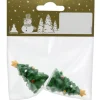 Weihnachts-Deko Tannenbäume aus Polyresin Ø 2,5 cm x 4,5 cm Grün 2 Stück