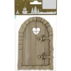 Weihnachts-Deko Tür aus Holz 9,5 cm x 14 cm Natur