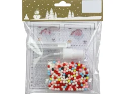 Weihnachts-Deko Wasserperlen-Set Santa aus Kunststoff 11 cm x 11 cm Bunt