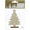 Weihnachts-Deko Weihnachtsbaum aus Holz 6,5 cm x 2 cm x 9 cm Natur