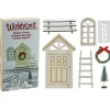Weihnachts-Deko Wichtelstarter-Set 18,5 cm x 9,5 cm x 3 cm Weiß-Grün 7-teilig