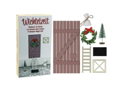 Weihnachts-Deko Wichtelstarter-Set 18,5 cm x 9,5 cm x 3 cm Braun-Grün 7-teilig