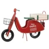 Weihnachts-Deko X-Mas Motorroller aus Metall u. Holz 68 cm Rot-Schwarz