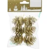Weihnachtsdeko Zapfen-Set 4 cm Gold 6 Stück