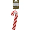 Weihnachts-Deko Zuckerstange zum Hängen aus Polyschaum und Plüsch 13 cm Rot-Weiß