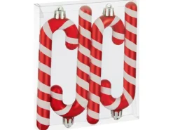 Weihnachts-Deko Zuckerstange Rot-Weiss 4 Stück