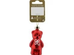 Weihnachtsdekoration Bär aus Kunststoff in Rot