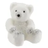 Weihnachtsdekoration Eisbär aus Kunststoff Beflockt Weiß