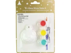 Weihnachtsdekoration Halbkugel aus Gips zum Bemalen mit Farben und Pinsel