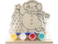 Weihnachtsdekoration Holzaufsteller Schneemann zum Bemalen