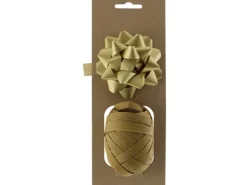 Weihnachtsdekoration Kräuselband und Papierrose Gold