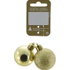 Weihnachtsdekoration Kugeln aus Kunststoff 2er-Pack Ø 4 cm Gold Glänzend/Glitter