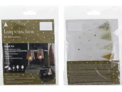 Weihnachtsdekoration Lampenschirm für Weinglas Motiv "Bäume"