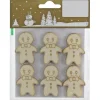 Weihnachtsdekoration Lebkuchenmännchen-Set aus Holz 6 Stück