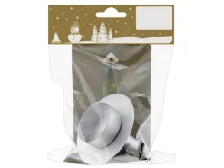 Weihnachtsdekoration Teelichthalter aus Metall für Flaschen in Silber