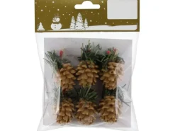 Weihnachtsdekoration Zapfen Braun 6 Stück