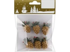 Weihnachtsdekoration Zapfen Braun 6 Stück