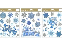 Weihnachts-Fensterbilder mit Glitter 3 Arten